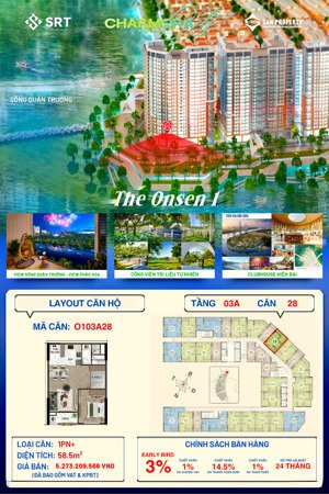 charmora city, onsen 1, view pháo hoa, khai thác dòng tiền trọn đời