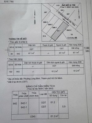 bán đất 67m2, đường 13, trường cấp 3 nguyễn huệ, nguyễn văn tăng p. long thạnh mỹ, 3tỷ780