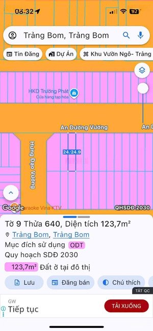 chính chủ bán gấp mặt tiền an dương vương tt trảng bom 5x25m thổ cư 100% hướng bắc giá rẻ 2tỷ250