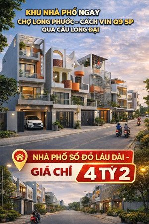 nhà đẹp 4pn, 3wc, 50m2 cách vinhomes q9 chỉ 5p qua cầu long đại, 4,2 tỷ