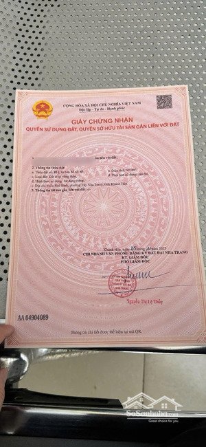 kẹt tiền bán đất thôn phú bình, phường tây nha trang, đường ô tô 7m, thổ cư 100%, sổ đỏ lâu dài