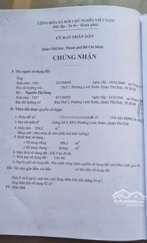 hàng vip linh xuân giá tốt nhất khu vực | chốt nhanh 210m2 sát mặt tiền đường 6 chỉ 7,7 tỷ