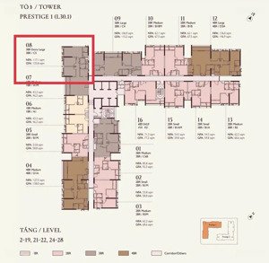 bán căn góc lumi prestige chủ người nước ngoài 117,1m2, 3pn 2wc