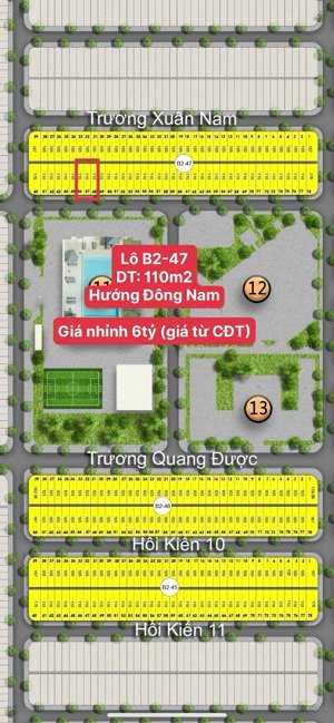 bán lô đất nền dự án đầm sen hòa xuân 110m2 hướng đông nam giá từ chủ đầu tư l/h 