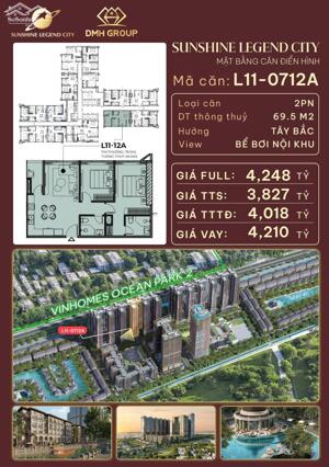 BÁN GẤP - CĂN HỘ SUNSHINE LEGEND CITY – THIẾT KẾ 2 NGỦ- FULL NỘI THẤT CAO CẤP CHÂU ÂU
