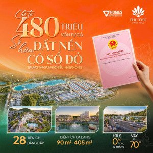 chỉ từ 480 triệu vốn tự có - sở hữu đất nền có số đỏ tại phú thứ park hill