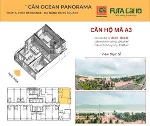 suất ngoại giao căn 2pn-100m2 tầng cao chiết khấu cao trực tiếp từ cđt. view trực diện biển mỹ khê