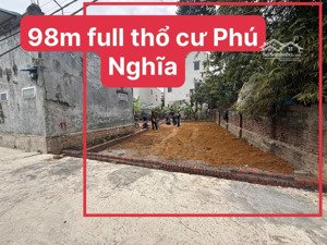 bán đất chính chủ 98m2 full thổ cư mặt tiền 6,6m tại đồi chè - phú nghĩa cách ql6 250m