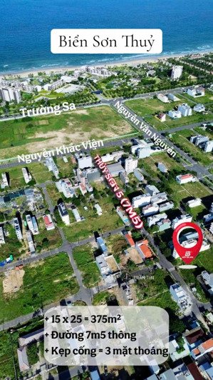 lô đất mặt tiền đường thuỷ sơn 5, cách bãi tắm sơn thuỷ 400m