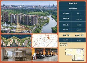 căn hộ 1pn+ 52m2 tháp b1 | giá gốc 6,6tỷ chiết khấu còn 5,7tỷ | chỉ còn duy nhất 1căn | 