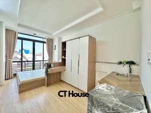 cho thuê căn hộ studio full nội thất 35m2 có ban công ngay gần chợ bà chiểu đường hoàng hoa thám