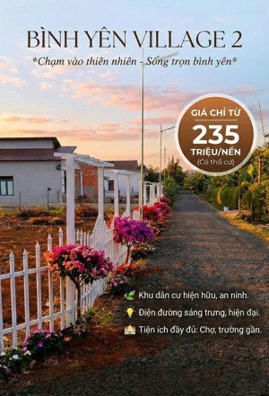 đắk lắk, lô đất thổ cư tại bình yên, vị trí vàng giáp thương, tặng cổng rào từng lô chỉ 235tr