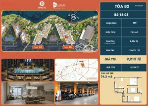 bán nhanh căn 2pn+ 80,5m2 tháp b2 | giá gốc 9,2tỷ ck còn 8,2tỷ | view nội khu hồ bơi 