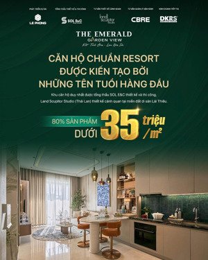 cơ hội cuối sở hữu căn hộ chuẩn resort the emarald garden view. giá dưới 35tr/m2. chiết khấu đến 7%