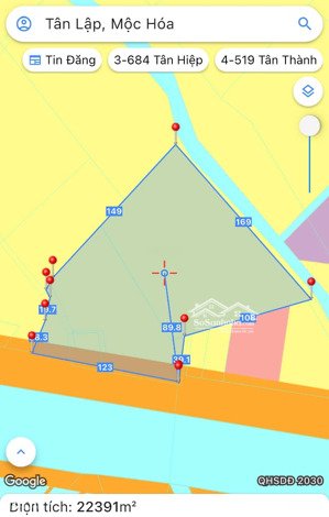 bán đất nền 22.391m2 tại đường 819, tân lập, mộc hóa, long an, giá 34 tỷ