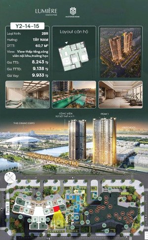 độc quyền - căn hộ 2pn view thành phố tại dự án lumiere essence park