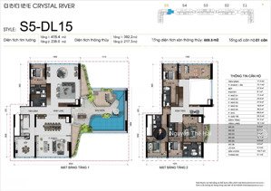 căn penthouse 610m2 view sông hồng, có sân vườn bể bơi riêng, giá 130 tỷ, toà noble crystal tây hồ