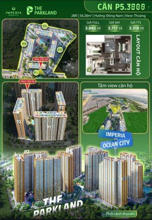 vốn chỉ 500 triệu! đầu tư căn hộ ở đâu? the parkland của mik tại vin ocp | quỹ chiết khấu cao nhất.