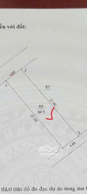 đất phố nguyễn lam, 95m2, 14.8 tỷ, ô tô thông, mt 4.5m