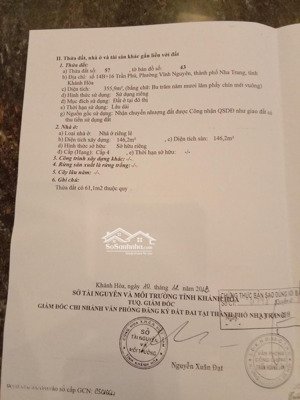 bán lô đất mặt tiền đường biển trần phú nha trang