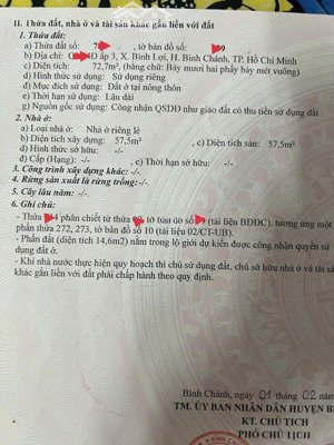 bán nhà cấp4 lô2 đường vườn thơm. kdc hiện hữu, nhà hoàn công đầy đủ.