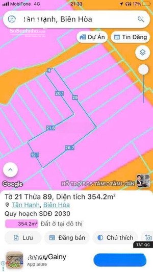 bán đất rộng (dt: 354m2) sổ riêng thổ cư 100% đường oto p.tân hạnh (p. biên hoà mới). giá chỉ 4 tỷ