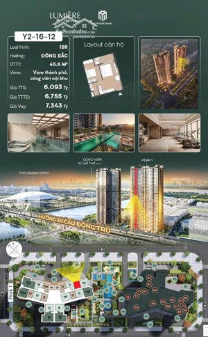 siêu hiếm - căn hộ 1pn view thành phố tại dự án lumiere essence park