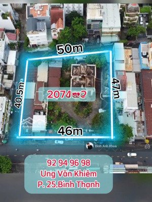 cần bán gấp giảm sốc 35 tỷ - đất 3mt ung văn khiêm 2074m2 full thổ cư - qh cao tầng - bán 665 tỷ