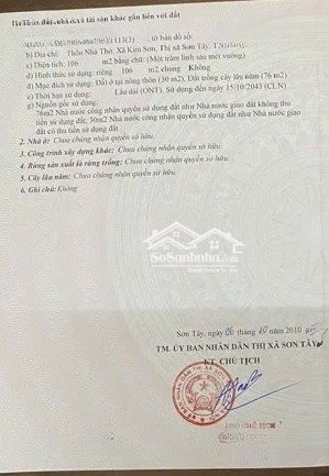 chính chủ bán gấp siêu phẩm đất thổ cư kim sơn sơn tây hà nội, giá cực kì hấp dẫn