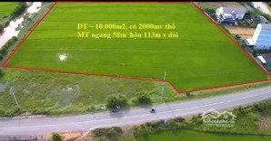 đất gò công tiền giang, mặt tiền đường xe container. dt 9.900m2 có 2.000m2 thổ, shr, 9,99 tỷ tl