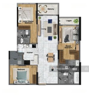 chỉ 9.4tỷ - căn 3pn3wc 121m2 diamond centery, tầng trung cao, view rừng 16hecta