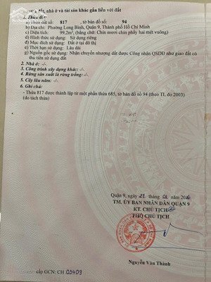 bán nhà cấp 4 đường số 6, phường long bình, thủ đức