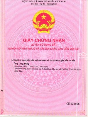 đất đẹp- giá tốt- đường rộng thông thị xã bà rịa - cần bán nhanh lô đất tại xã châu pha, phú mỹ.