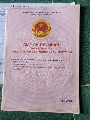 gia đình cần bán mãnh đất xã bình đào thăng bình quảng nam