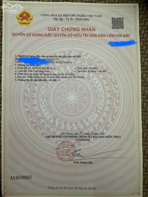 Bán đất Đoàn Xá - Kiến Thụy - Hải Phòng