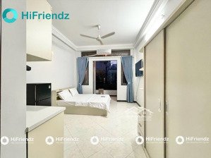 cho thuê studio ban công, máy giặt riêng, full nt, nhận ngắn hạn, được nuôi pet gần cv lê văn tám