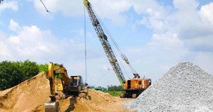 bến thủy nội địa, bãi cát, đá xây dựng, mặt tiền sông vàm cỏ đông 100m