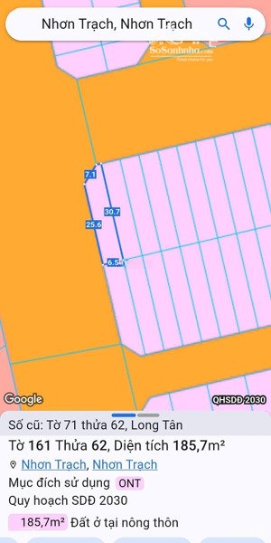 bán lô góc 185m2 đường 30 và 35m khu dân cư long tân city mặt tiền 25c, lh 