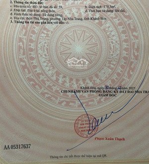 đất mặt tiền đường phú trung nha trang dt 179.3m2 ngang 8m giá 4tỷ2 siêu tốt