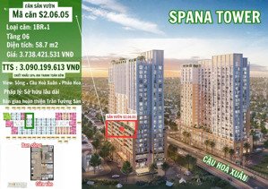 ~ 3.2 tỷ - căn 1pn+1 sân vườn view pháo hoa - spana tower cầu hoà xuân