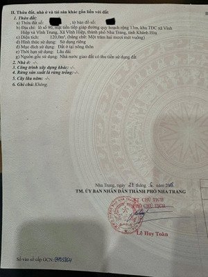 bán lô đất tái định cư vĩnh hiệp - phường tây nha trang