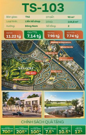 cần bán shophouse 2 tầng view golf giá tốt hiếm tại vũ yên