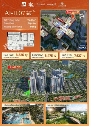 bán căn hộ 3 ngủ allu city | view biệt thự trục đẹp- xuân cầu - dự án đô thị ven sông