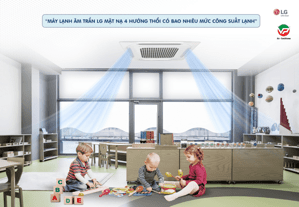 Trần cao, diện tích lớn nên lắp Điều hòa âm trần LG 4 hướng Inverter