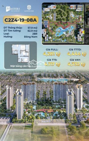 bán gấp căn 2pn tầng trung hướng đông nam mát mẻ view nội khu 4,117 tỷ tại masterise vin ocean 3