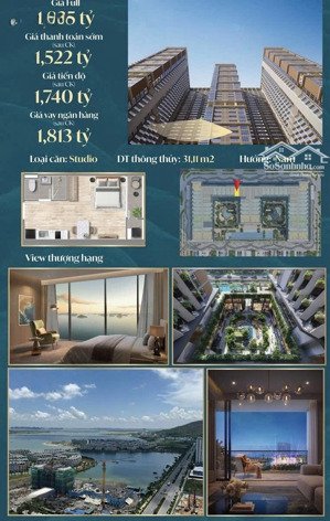 duy nhất căn hộ studio view chính biển tòa s2 dự án skym hạ long - full chính sách - tặng 50 triệu