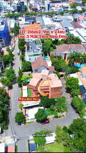 Đất Biệt Thự Góc 3 Mặt Tiền 216m2(9mx24m) Khu Ven Sông Sài Gòn-Trần Não,Quận 2