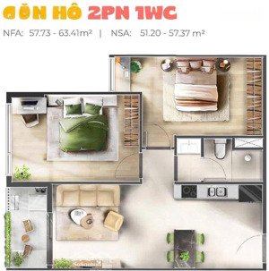 căn hộ 2pn mặt tiền đường ql13, giá 2,379 tỷ, ck 12% + 50 triệu