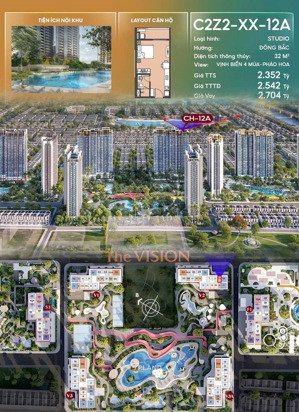căn stu hiếm view pháo hoa - vịnh biển 4 mùa phân khu vision ocp3