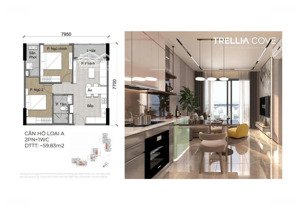 bán căn hộ compound cao cấp trellia cove giá 4 tỷ căn 2pn, ck 14.5%, 0% ls trong vòng 2 năm